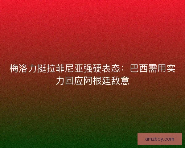 梅洛力挺拉菲尼亚强硬表态：巴西需用实力回应阿根廷敌意